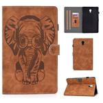 For Galaxy Tab A 10.5 T590 T595 Embossed Elephant Pattern Horizontal Flip PU Leather Case with Sleep Function & Magnetic Buckle & Bracket and Card Slot(Brown)