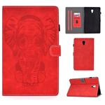 For Galaxy Tab A 10.5 T590 T595 Embossed Elephant Pattern Horizontal Flip PU Leather Case with Sleep Function & Magnetic Buckle & Bracket and Card Slot(Red)