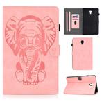 For Galaxy Tab A 10.5 T590 T595 Embossed Elephant Pattern Horizontal Flip PU Leather Case with Sleep Function & Magnetic Buckle & Bracket and Card Slot(Pink)