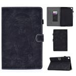 For Galaxy Tab S5e T720 T725 Embossed Elephant Pattern Horizontal Flip PU Leather Case with Sleep Function & Magnetic Buckle & Bracket and Card Slot(Black)