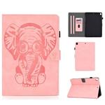 For iPad 10.2 10.5 /  iPad Air 10.5 2019 Embossed Elephant Pattern Horizontal Flip PU Leather Case with Sleep Function & Magnetic Buckle & Bracket and Card Slot(Pink)