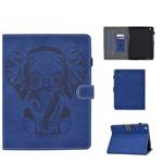 For iPad 2 3 4 Embossed Elephant Pattern Horizontal Flip PU Leather Case with Sleep Function & Magnetic Buckle & Bracket and Card Slot(Blue)