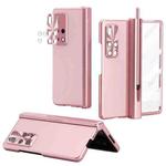 For Huawei Mate X2 Electroplating Hinged Folding Phone Case with S Pen Fold Edtion(Pink)
