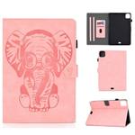 For iPad Pro 11 2020 Embossed Elephant Pattern Horizontal Flip PU Leather Tablet Case with Sleep Function & Magnetic Buckle & Bracket and Card Slot(Pink)