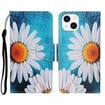 For iPhone 14 3D Colored Drawing Flip Leather Phone Case (Chrysanthemum)