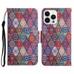 For iPhone 14 Pro Max 3D Colored Drawing Flip Leather Phone Case (Kaleidoscope)