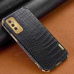 For Samsung Galaxy M52 5G 6D Electroplating Crocodile Texture Phone Case(Black)