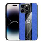For iPhone 14 Pro XINLI Stitching Cloth Texture Phone Case(Blue)