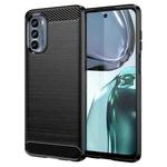For Motorola Moto G62 5G India Brushed Texture Carbon Fiber TPU Phone Case(Black)
