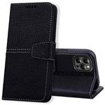 For iPhone 14 Pro Max Litchi RFID Leather Phone Case (Black)