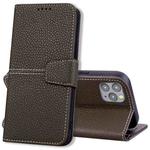 For iPhone 13 Pro Max Litchi RFID Leather Phone Case (Khaki)