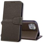 For iPhone 13 Pro Litchi RFID Leather Phone Case (Khaki)