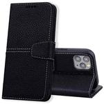 For iPhone 12 Pro Max Litchi RFID Leather Phone Case(Black)