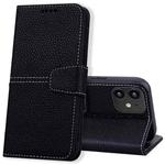 For iPhone 12 mini Litchi RFID Leather Phone Case (Black)
