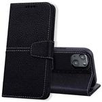 For iPhone 13 Litchi RFID Leather Phone Case(Black)