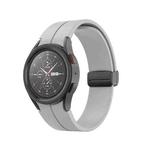 For Samsung Galaxy Watch5 40mm / 44mm / Pro 45mm Folding Buckle Silicone Watch Band(Grey)