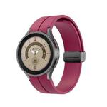 For Samsung Galaxy Watch5 40mm / 44mm / Pro 45mm Folding Buckle Silicone Watch Band(Wine Red)