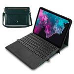 For Microsoft Surface Pro 7 / Pro 7+ 3-fold Zipper Leather Tablet Case Crossbody Pocket Bag(Green)