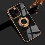 For iPhone 14 Pro 6D Electroplating Ring Phone Case(Black)