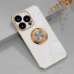 For iPhone 14 Pro 6D Electroplating Ring Phone Case(White)