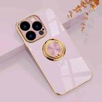 For iPhone 14 Pro 6D Electroplating Ring Phone Case(Light Purple)