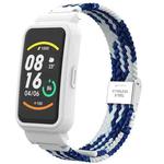 For Xiaomi Mi Band 7 Pro Braided Nylon Buckle Watch Band(Blue White)