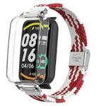 For Xiaomi Mi Band 7 Pro Braided Nylon Buckle Watch Band(Red White)