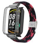 For Xiaomi Mi Band 7 Pro Braided Nylon Buckle Watch Band(Black Red)