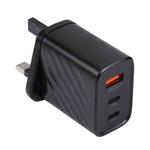 AR-892 3 in 1 QC3.0 PD20W USB + USB-C / Type-C Wall Travel Charger, Plug Type:UK Plug(Black)