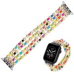 Bohemian Hand Beaded Watch Band For Apple Watch Ultra 49mm / Series 8&7 45mm / SE 2&6&SE&5&4 44mm / 3&2&1 42mm(WB220025A)