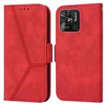 For Xiaomi Redmi 10C Embossing Stripe RFID Leather Phone Case(Red)