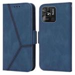 For Xiaomi Redmi 10C Embossing Stripe RFID Leather Phone Case(Blue)