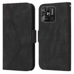 For Xiaomi Redmi 10C Embossing Stripe RFID Leather Phone Case(Black)