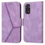 For Xiaomi Redmi Note 11 4G Embossing Stripe RFID Leather Phone Case(Purple)