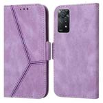 For Xiaomi Redmi Note 11 Pro Embossing Stripe RFID Leather Phone Case(Purple)