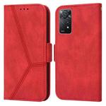 For Xiaomi Redmi Note 11 Pro Embossing Stripe RFID Leather Phone Case(Red)