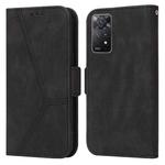 For Xiaomi Redmi Note 11 Pro Embossing Stripe RFID Leather Phone Case(Black)