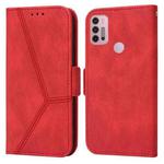 For Motorola Moto G30 / G10 / G20 Embossing Stripe RFID Leather Phone Case(Red)