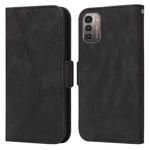 For Nokia G21 / G11 Embossing Stripe RFID Leather Phone Case(Black)