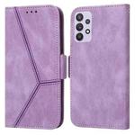For Samsung Galaxy A32 5G Embossing Stripe RFID Leather Phone Case(Purple)