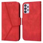 For Samsung Galaxy A32 5G Embossing Stripe RFID Leather Phone Case(Red)