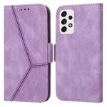 For Samsung Galaxy A53 5G Embossing Stripe RFID Leather Phone Case(Purple)