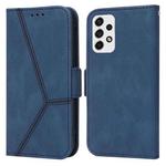 For Samsung Galaxy A53 5G Embossing Stripe RFID Leather Phone Case(Blue)