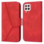 For Samsung Galaxy A22 4G / M32 4G Embossing Stripe RFID Leather Phone Case(Red)