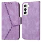 For Samsung Galaxy S22 5G Embossing Stripe RFID Leather Phone Case(Purple)