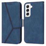 For Samsung Galaxy S22 5G Embossing Stripe RFID Leather Phone Case(Blue)