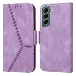 For Samsung Galaxy S22+ 5G Embossing Stripe RFID Leather Phone Case(Purple)