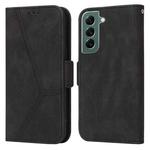 For Samsung Galaxy S22+ 5G Embossing Stripe RFID Leather Phone Case(Black)