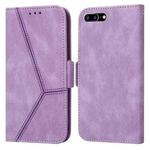 Embossing Stripe RFID Leather Phone Case For iPhone 8 Plus / 7 Plus(Purple)