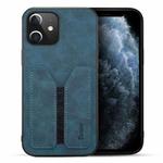 For iPhone 12 mini Denior Elastic Card Slot PU + TPU Phone Case (Blue)
